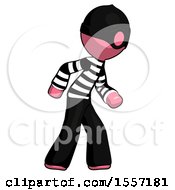Poster, Art Print Of Pink Thief Man Suspense Action Pose Facing Right