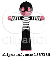 Poster, Art Print Of Pink Thief Man T-Pose Arms Up Standing