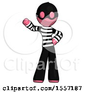 Pink Thief Man Waving Right Arm With Hand On Hip