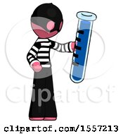 Poster, Art Print Of Pink Thief Man Holding Large Test Tube