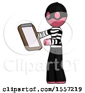 Poster, Art Print Of Pink Thief Man Reviewing Stuff On Clipboard