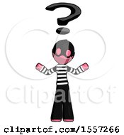 Poster, Art Print Of Pink Thief Man With Question Mark Above Head Confused