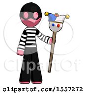 Poster, Art Print Of Pink Thief Man Holding Jester Staff