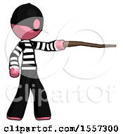 Poster, Art Print Of Pink Thief Man Pointing With Hiking Stick