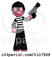 Poster, Art Print Of Pink Thief Man Holding Handgun