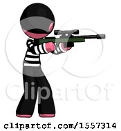 Poster, Art Print Of Pink Thief Man Shooting Sniper Rifle
