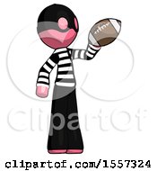 Poster, Art Print Of Pink Thief Man Holding Football Up