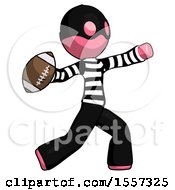 Poster, Art Print Of Pink Thief Man Throwing Football