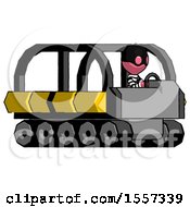 Poster, Art Print Of Pink Thief Man Driving Amphibious Tracked Vehicle Side Angle View