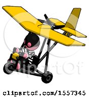Poster, Art Print Of Pink Thief Man In Ultralight Aircraft Top Side View