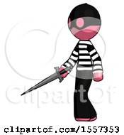 Pink Thief Man With Sword Walking Confidently
