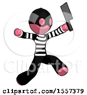 Pink Thief Man Psycho Running With Meat Cleaver