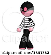 Poster, Art Print Of Pink Thief Man Man Walking Turned Left Front View