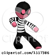 Poster, Art Print Of Pink Thief Man Karate Defense Pose Right