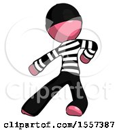 Pink Thief Man Karate Defense Pose Left