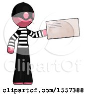 Poster, Art Print Of Pink Thief Man Holding Large Envelope