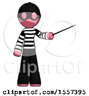 Poster, Art Print Of Pink Thief Man Teacher Or Conductor With Stick Or Baton Directing