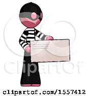 Poster, Art Print Of Pink Thief Man Presenting Large Envelope