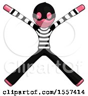 Poster, Art Print Of Pink Thief Man With Arms And Legs Stretched Out