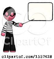 Poster, Art Print Of Pink Thief Man Giving Presentation In Front Of Dry-Erase Board