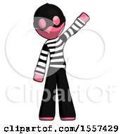 Poster, Art Print Of Pink Thief Man Waving Emphatically With Left Arm