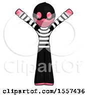 Poster, Art Print Of Pink Thief Man With Arms Out Joyfully