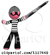 Poster, Art Print Of Pink Thief Man Demonstrating That Indeed The Pen Is Mightier
