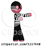 Poster, Art Print Of Pink Thief Man Presenting Something To His Left