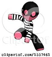 Poster, Art Print Of Pink Thief Man Action Hero Jump Pose