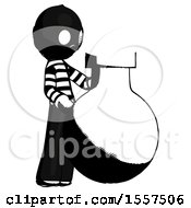 Poster, Art Print Of Ink Thief Man Standing Beside Large Round Flask Or Beaker