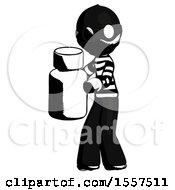 Ink Thief Man Holding White Medicine Bottle