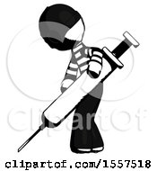 Poster, Art Print Of Ink Thief Man Using Syringe Giving Injection