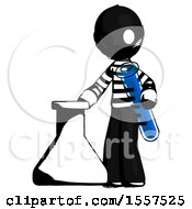 Poster, Art Print Of Ink Thief Man Holding Test Tube Beside Beaker Or Flask