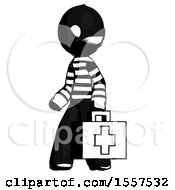 Poster, Art Print Of Ink Thief Man Walking With Medical Aid Briefcase To Left