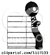 Poster, Art Print Of Ink Thief Man Resting Against Server Rack Viewed At Angle