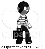 Poster, Art Print Of Ink Thief Man Walking With Briefcase To The Right