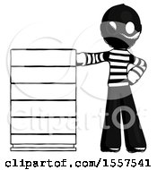 Poster, Art Print Of Ink Thief Man With Server Rack Leaning Confidently Against It
