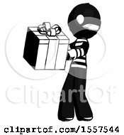 Poster, Art Print Of Ink Thief Man Presenting A Present With Large Red Bow On It