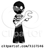 Poster, Art Print Of Ink Thief Man Holding Large Wrench With Both Hands