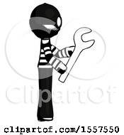 Poster, Art Print Of Ink Thief Man Using Wrench Adjusting Something To Right