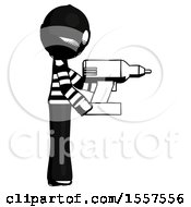 Poster, Art Print Of Ink Thief Man Using Drill Drilling Something On Right Side