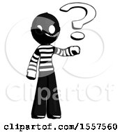 Poster, Art Print Of Ink Thief Man Holding Question Mark To Right