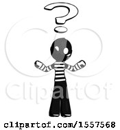 Poster, Art Print Of Ink Thief Man With Question Mark Above Head Confused