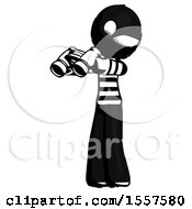 Poster, Art Print Of Ink Thief Man Holding Binoculars Ready To Look Left