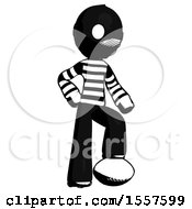 Ink Thief Man Standing With Foot On Football