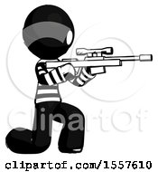 Poster, Art Print Of Ink Thief Man Kneeling Shooting Sniper Rifle