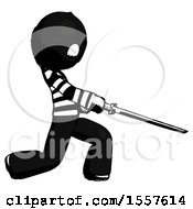 Poster, Art Print Of Ink Thief Man With Ninja Sword Katana Slicing Or Striking Something