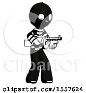 Poster, Art Print Of Ink Thief Man Tommy Gun Gangster Shooting Pose