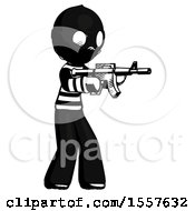 Poster, Art Print Of Ink Thief Man Shooting Automatic Assault Weapon