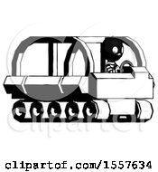Poster, Art Print Of Ink Thief Man Driving Amphibious Tracked Vehicle Side Angle View